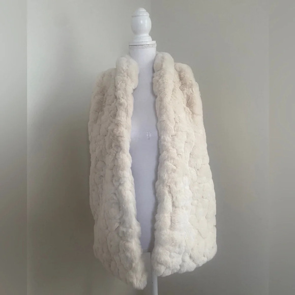 Rachel Zoe New York faux fur Off White Vest Size Small NWT - Picture 1 of 6